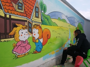 百色市幼儿园喷绘墙绘彩绘