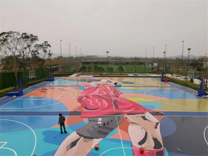 柳州万科城篮球地面绘画